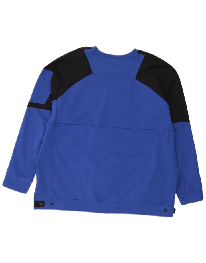 Felpa da uomo Adidas Jumper 2XL Blu Colourblock in cotone