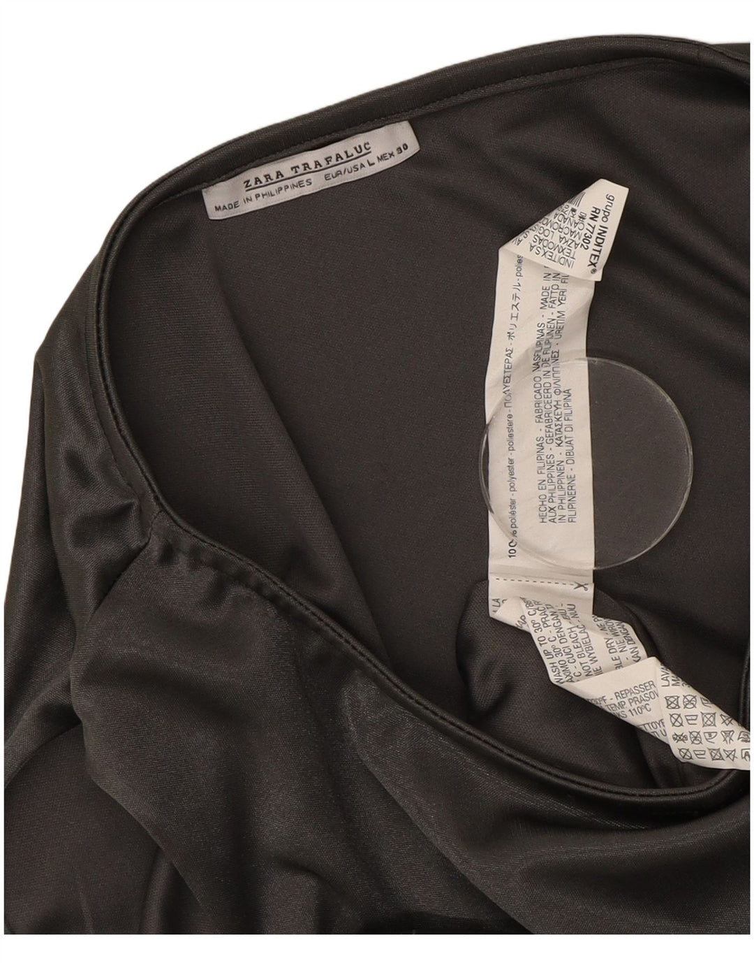 Abito a trapezio senza maniche da donna Zara UK 14 Large Argento Poliestere