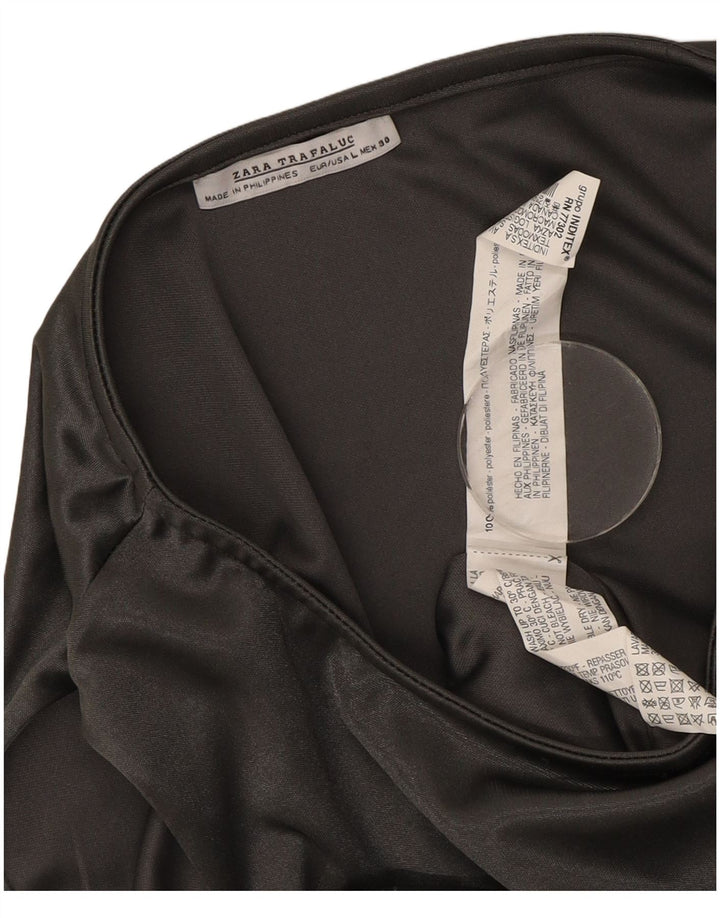 Abito a trapezio senza maniche da donna Zara UK 14 Large Argento Poliestere