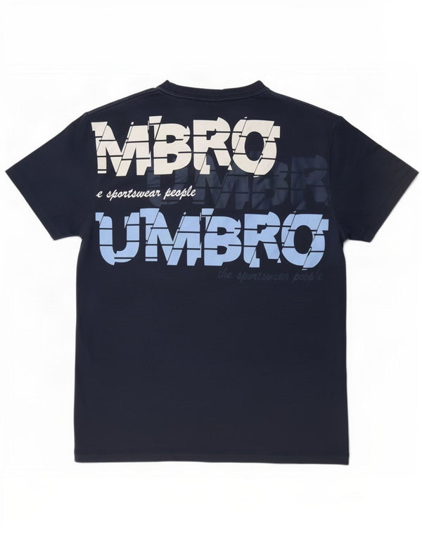 T-shirt grafica da uomo Umbro Top Large in cotone blu navy