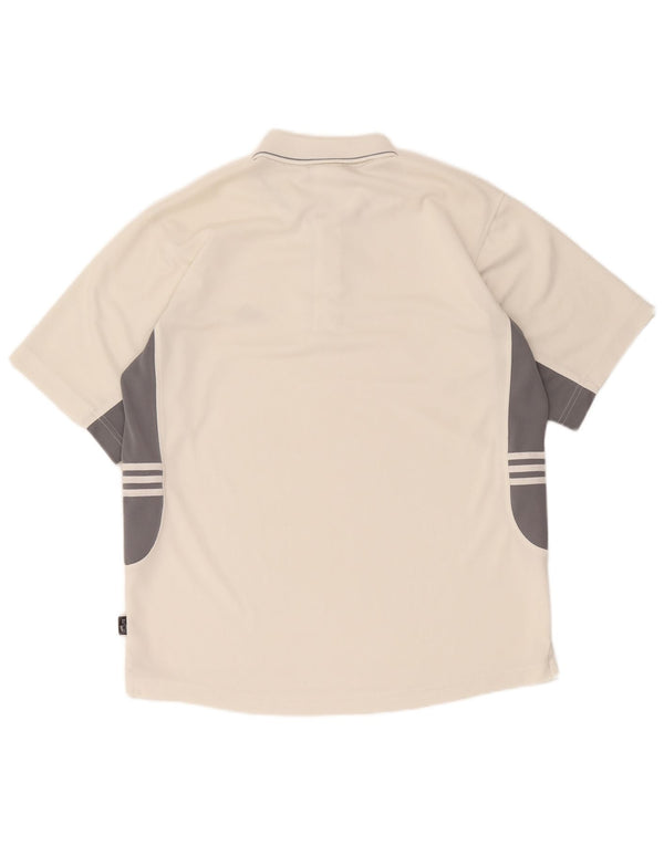 Polo Adidas Climalite da uomo UK 40/42 Medium White Colourblock