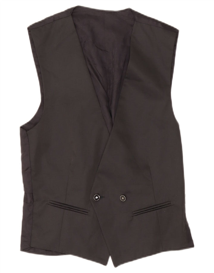 Gilet Doppiopetto Vintage da Uomo IT 48 Viscosa Media Nera