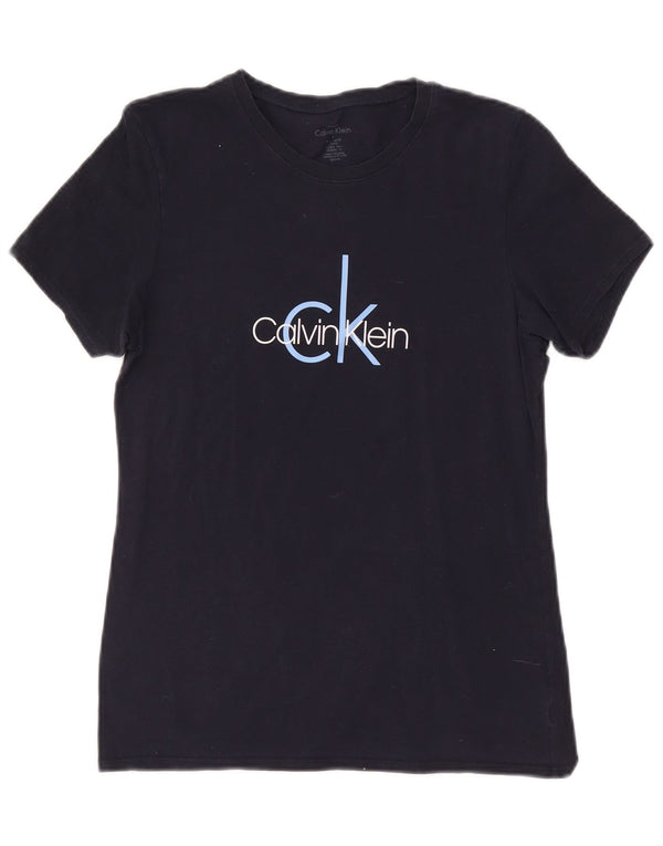 Maglietta grafica da donna Calvin Klein Top UK 14 medio blu navy
