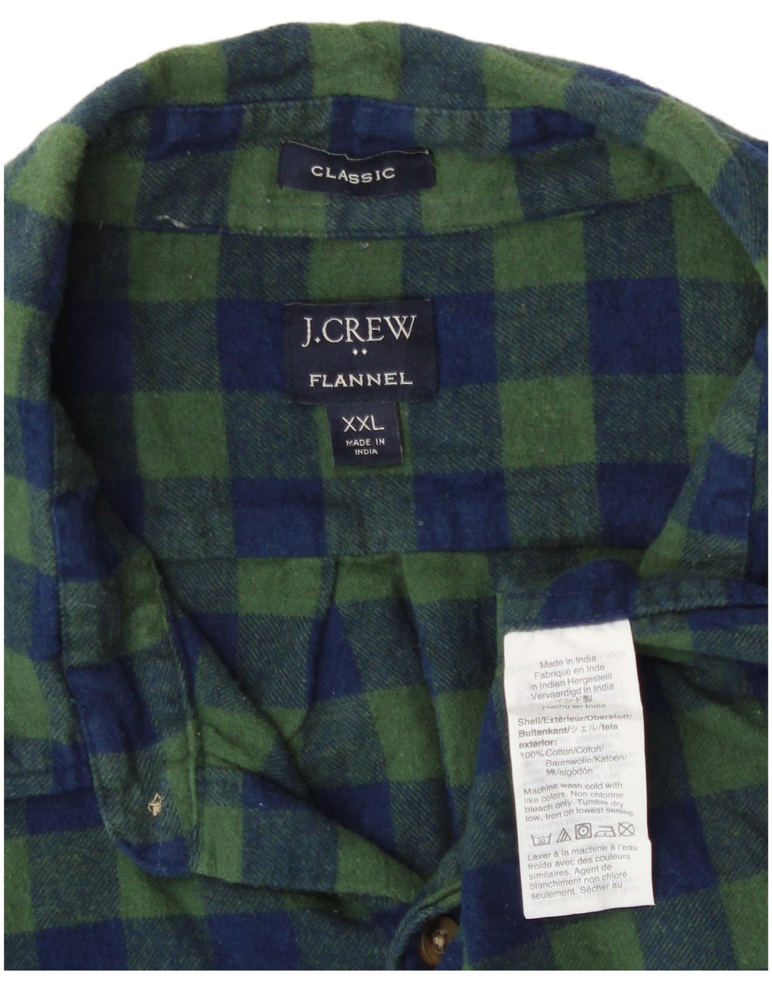 J. Crew Camicia da uomo in flanella dal taglio classico 2XL Cotone a quadretti verde