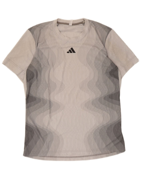 T-shirt da uomo Adidas Top Large in poliestere tie-dye grigio