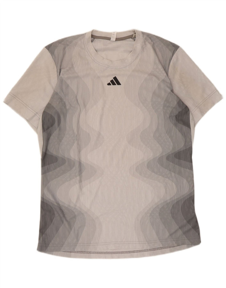 T-shirt da uomo Adidas Top Large in poliestere tie-dye grigio