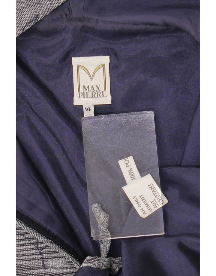 Gilet con cappuccio da donna Max Pierre UK 14 grande poliestere floreale grigio