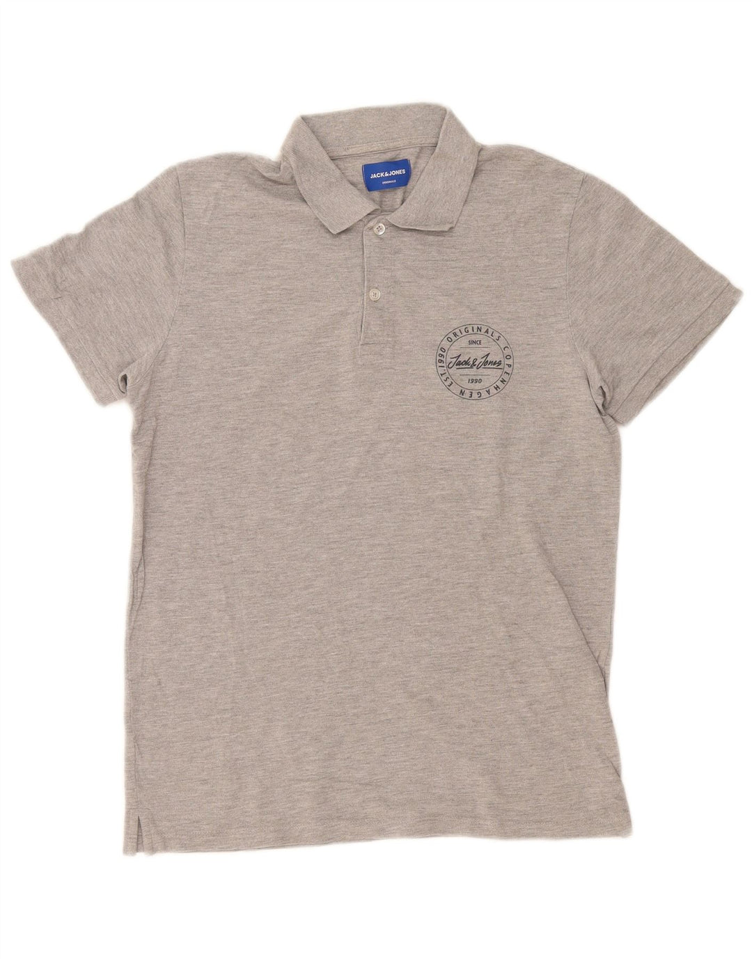 Polo da uomo vestibilità regolare Jack & Jones in cotone grigio medio