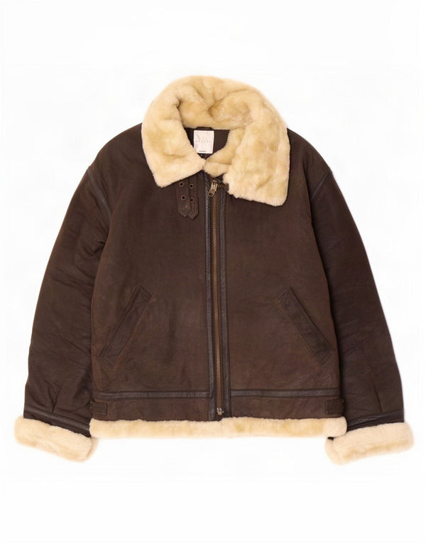 Giacca in shearling da donna Conbipel UK 16 grande in pelle marrone
