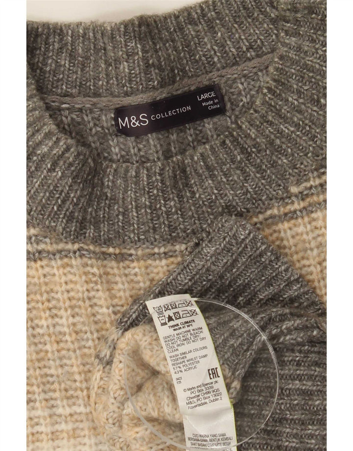 Maglione maglione girocollo da donna Marks & Spencer UK 16 grande multicolore