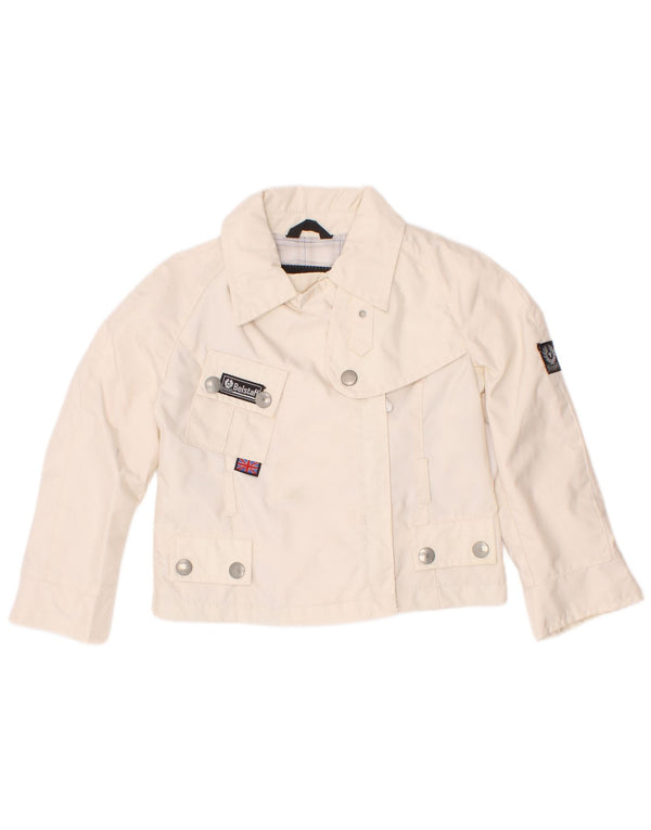 Giubbotto bomber da bambina Belstaff 18-24 mesi in nylon bianco sporco