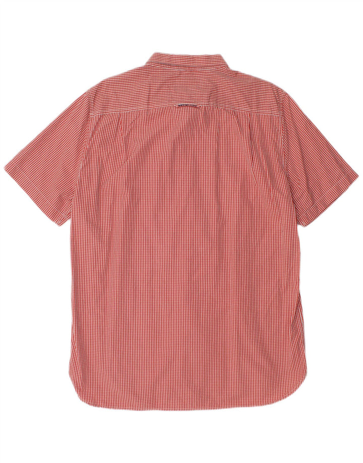 Camicia a maniche corte da uomo Superdry 2XL in cotone a quadretti rosso