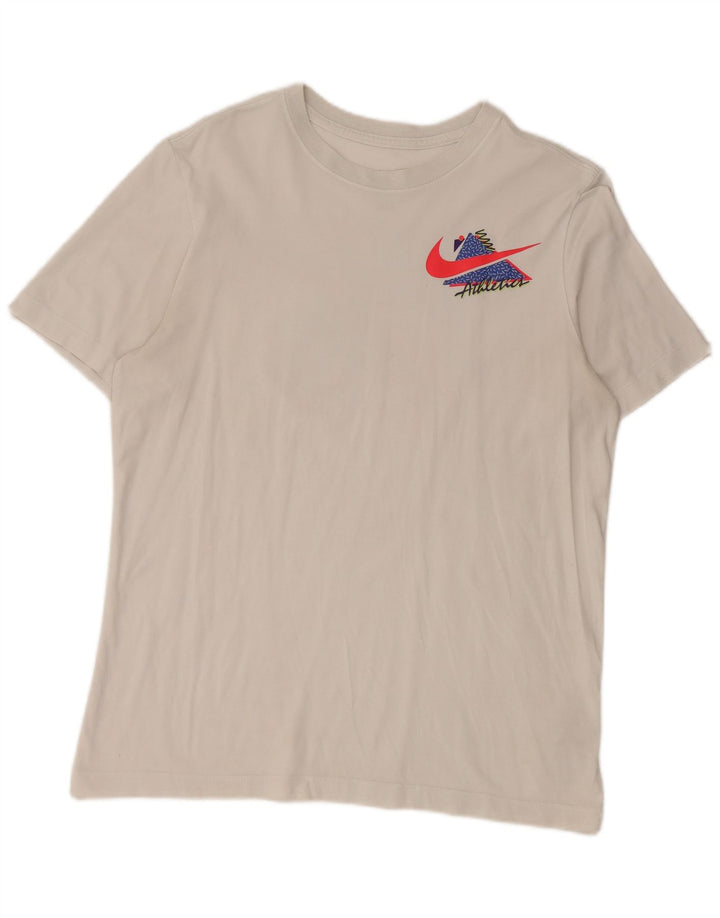 T-shirt grafica Nike Dri Fit da uomo in cotone bianco medio