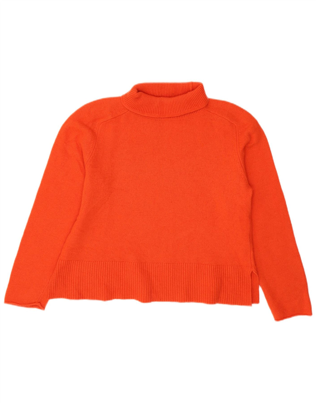 Massimo Dutti Maglione da donna a collo alto corto da donna UK 16 Large in lana arancione