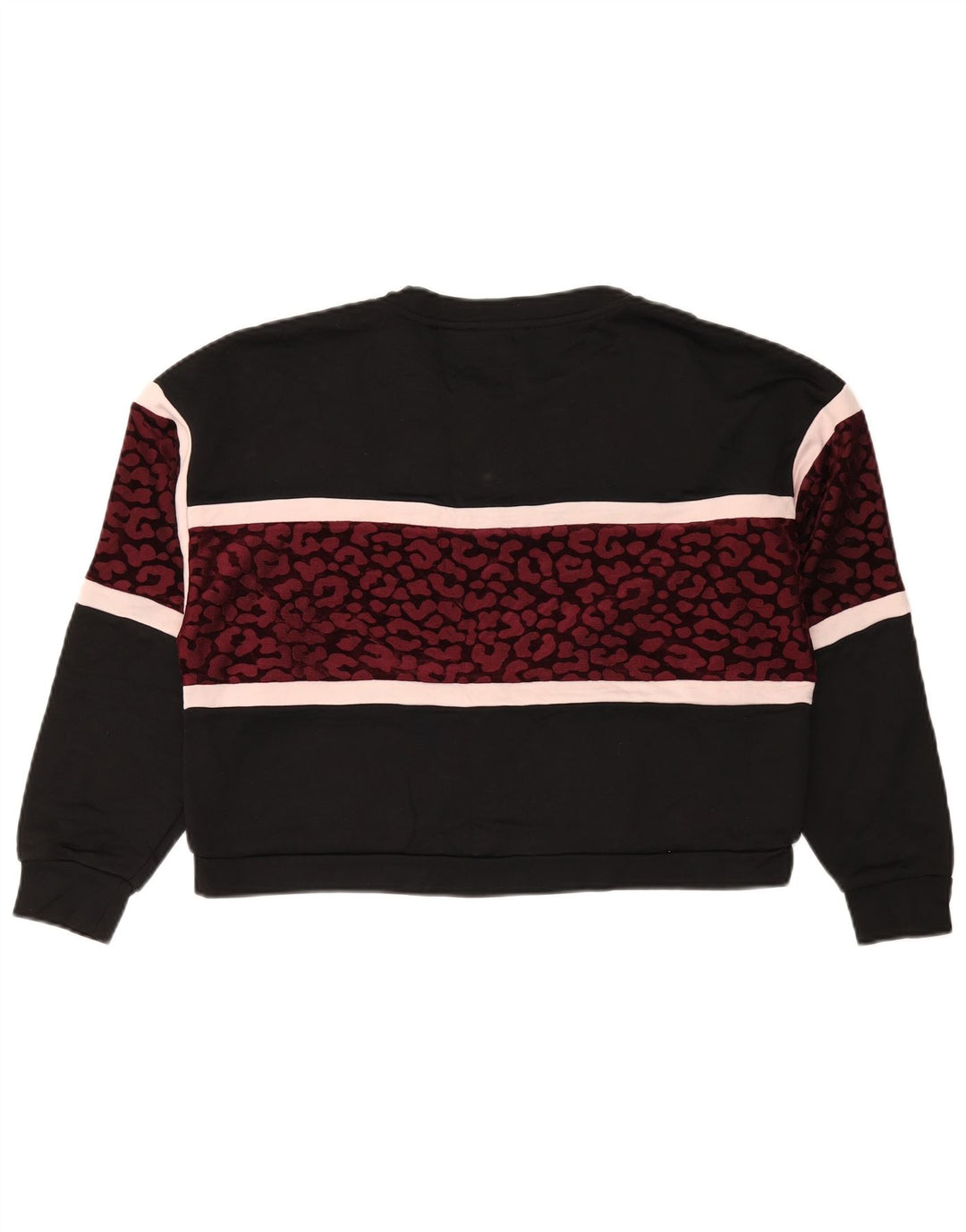 Guess Felpa oversize da donna Maglione UK 14 Medium Nero Stampa animalier