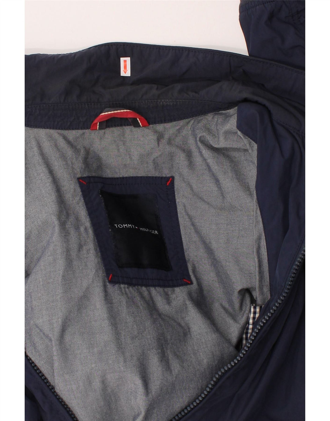 TOMMY HILFIGER Mens Bomber Jacket UK 42 XL Navy Blue Polyester Vintage Tommy Hilfiger and Second-Hand Tommy Hilfiger from Messina Hembry 