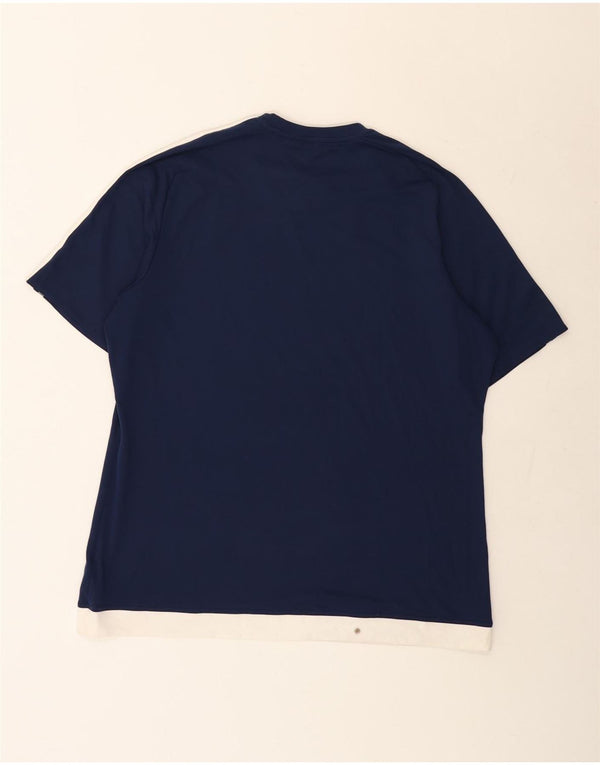 T-shirt Adidas Climalite da uomo Top XL Poliestere color block blu navy