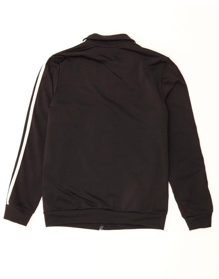 ADIDAS Boys Tracksuit Top Jacket 11-12 Years Black Colourblock Polyester