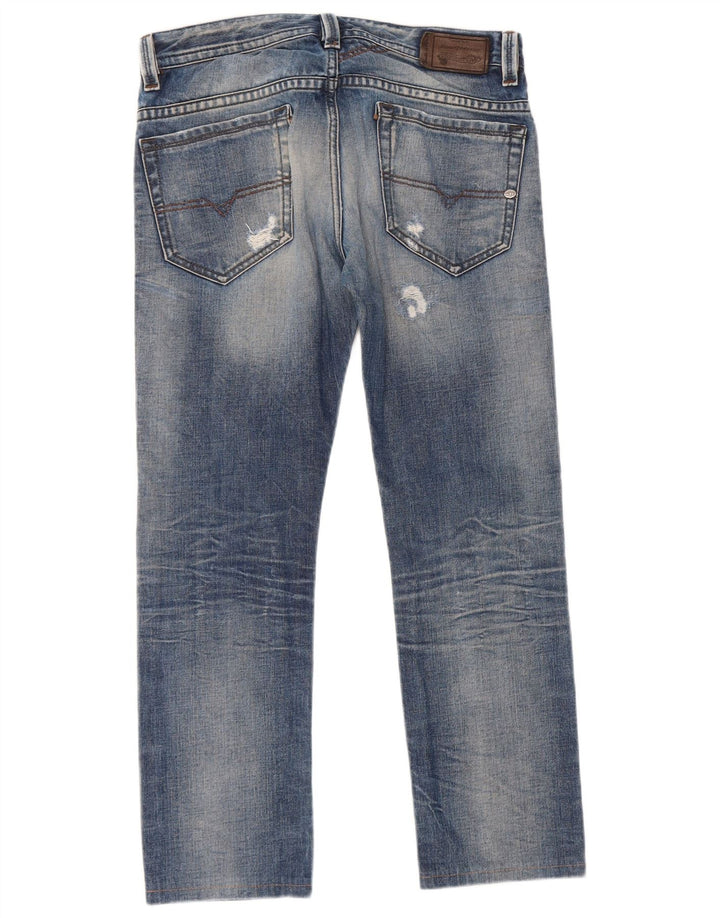 Jeans dritti invecchiati Thavar da uomo Diesel W31 L27 Blu
