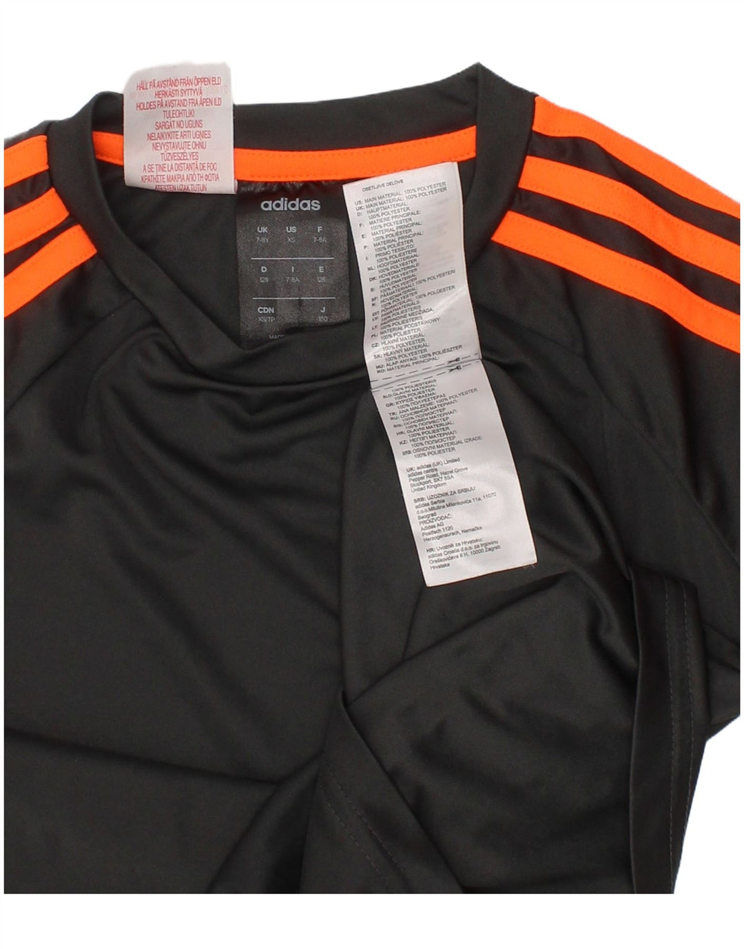 Maglietta Adidas Climalite da ragazzo, 7-8 anni, in poliestere grigio