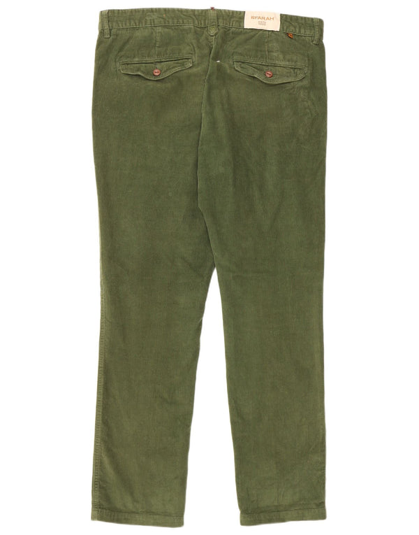 Pantaloni dritti da uomo in velluto a coste Farah W34 L32 in cotone verde