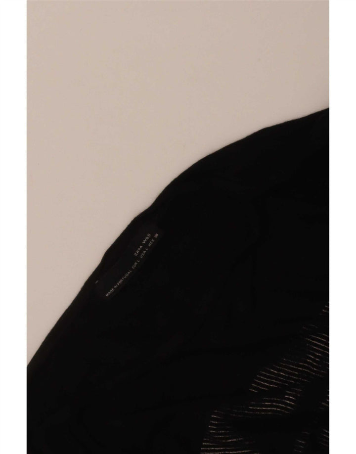 Top Zara da donna a maniche lunghe con motivo astratto UK 16 grande nero