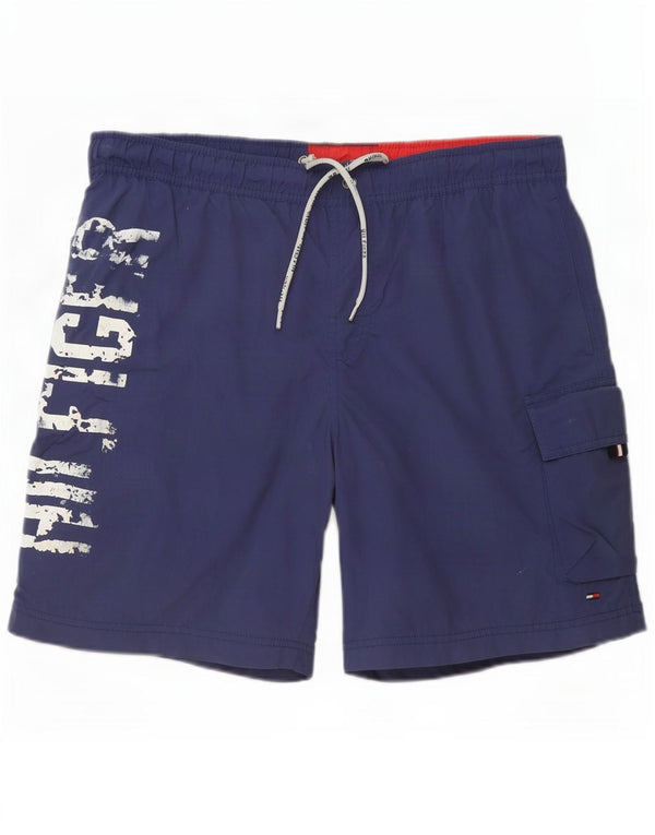 Pantaloncini da bagno Tommy Hilfiger da uomo Graphic Cargo medio blu navy