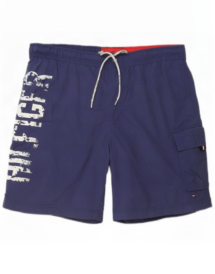 Pantaloncini da bagno Tommy Hilfiger da uomo Graphic Cargo medio blu navy
