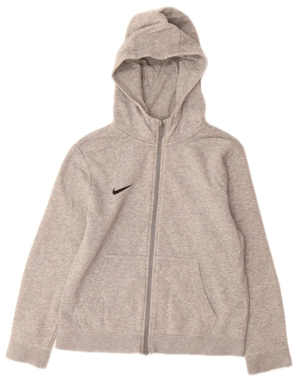 Maglione con cappuccio e zip NIKE per ragazzi 10-11 anni in cotone grigio medio