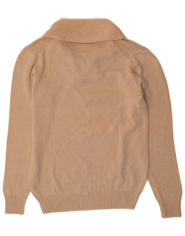Maglione Zara da uomo con collo a scialle grande in cotone beige