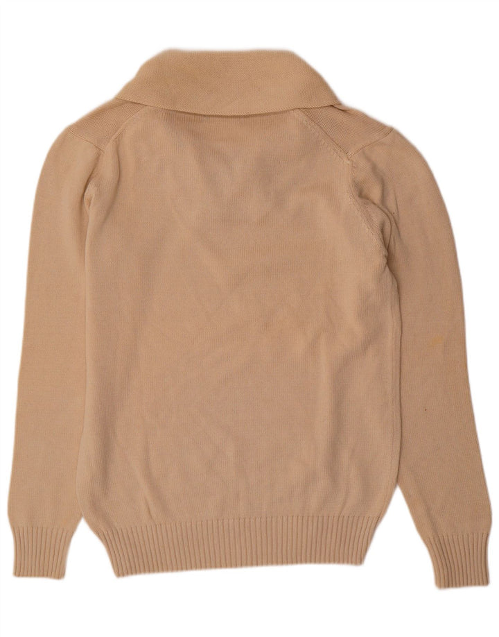 Maglione Zara da uomo con collo a scialle grande in cotone beige
