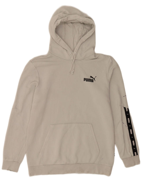 Felpa con cappuccio grafica da uomo Puma in cotone grigio medio