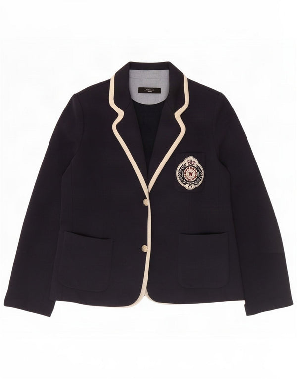 Max Mara Giacca blazer a 2 bottoni da donna Weekend UK 18 XL Blu navy Cotone