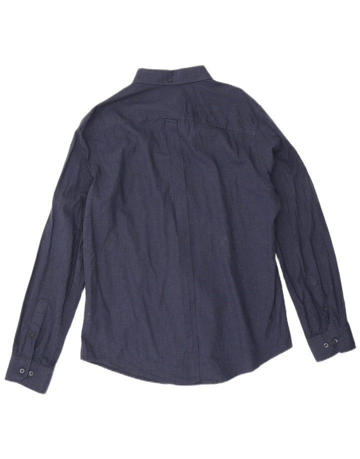 Camicia da uomo Ben Sherman grande in cotone blu navy