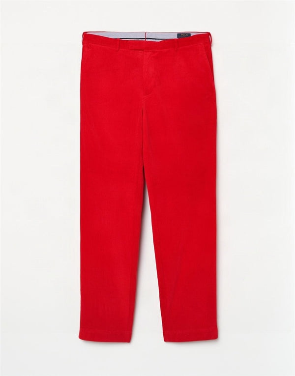 Pantaloni da uomo slim fit in velluto a coste Polo Ralph Lauren W38 L32 cotone rosso
