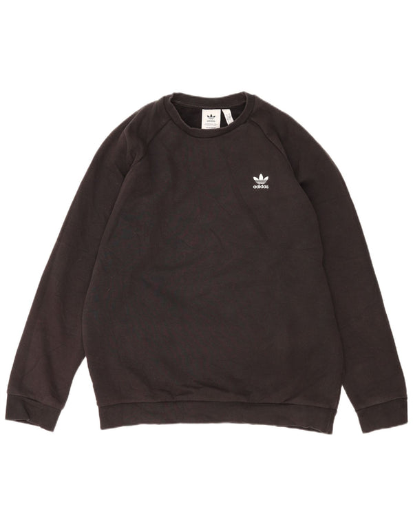 Felpa Adidas Uomo Maglione Grande Cotone Nero