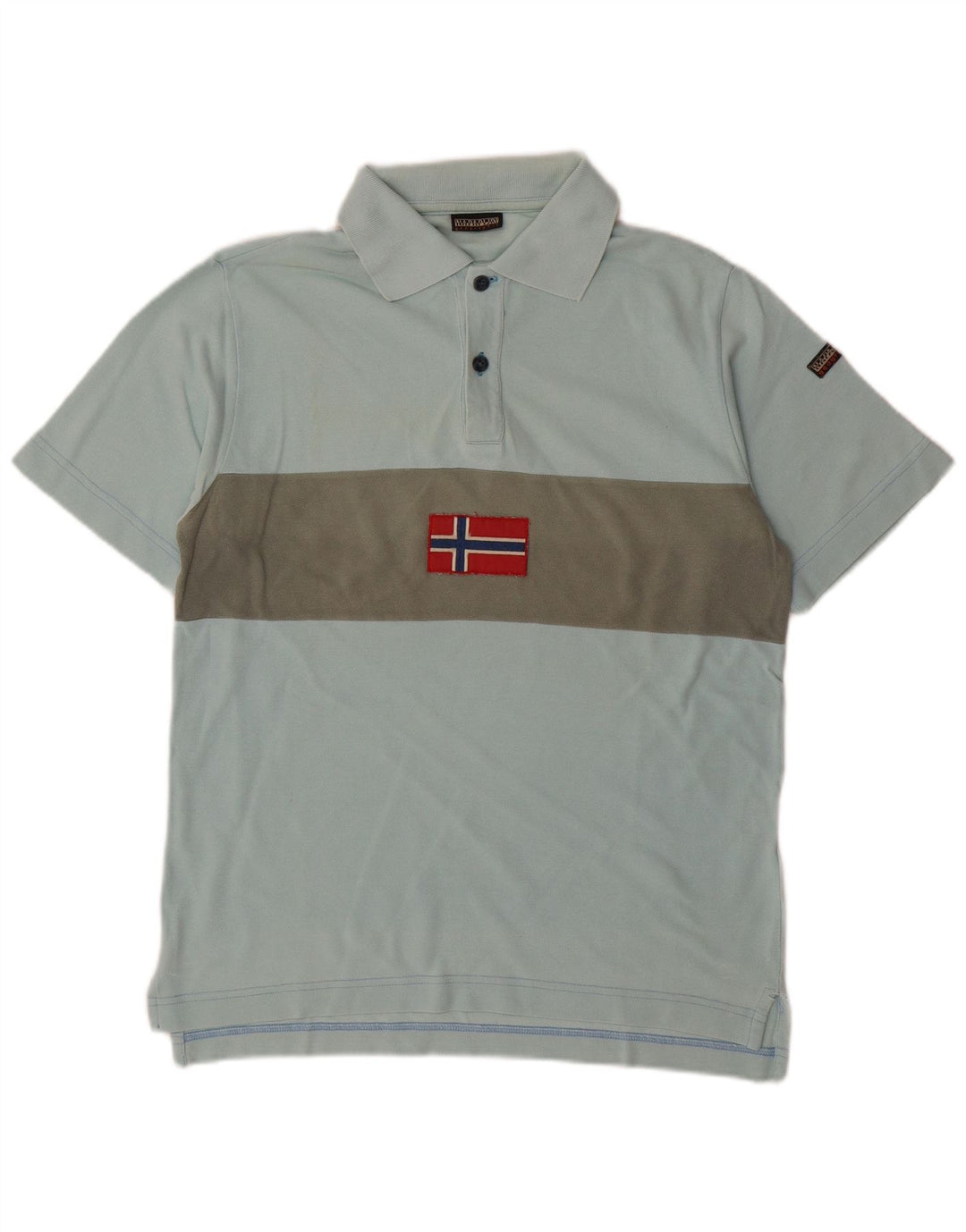 Polo geografica da uomo NAPAPIJRI piccola in cotone color block blu
