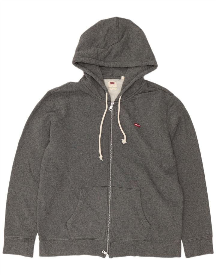 Maglione con cappuccio e zip standard da uomo Levi's, grande, in cotone grigio