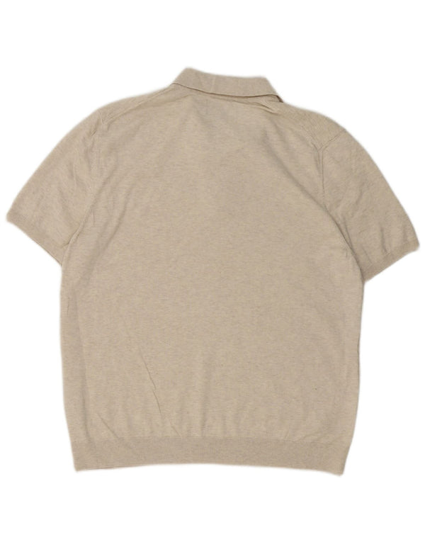 Marks & Spencer Maglione da uomo con collo a polo grande beige geometrico