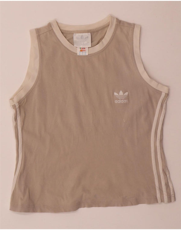 Canotta corta da donna ADIDAS UK 14 grande grigio