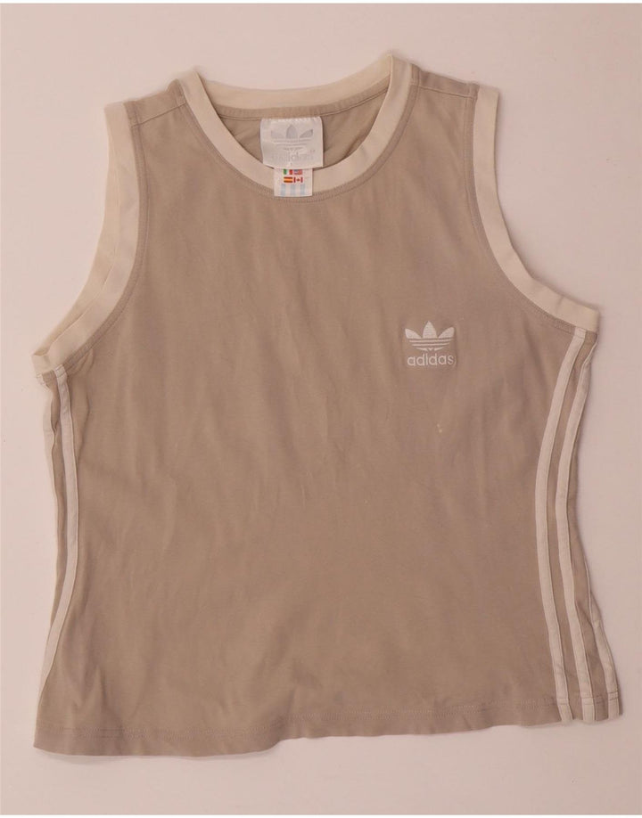 Canotta corta da donna ADIDAS UK 14 grande grigio