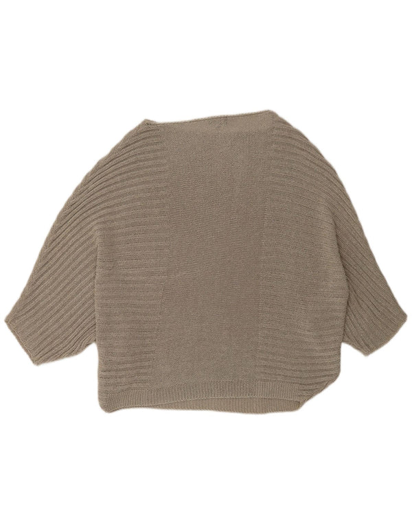 Maglione poncho da donna con maniche a 3/4 Phase Eight UK 10 piccolo acrilico beige