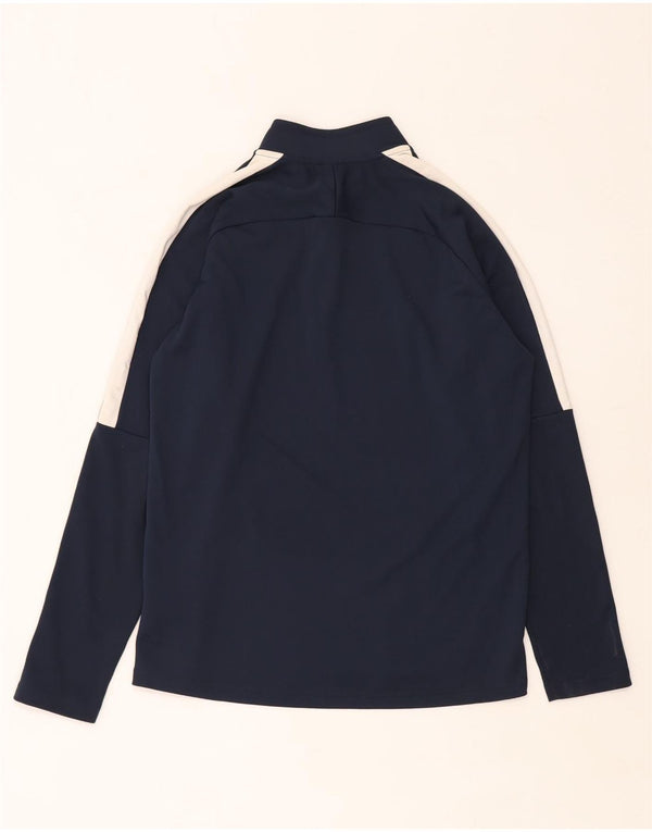 Top Nike da uomo Dri Fit con zip e collo a maniche lunghe, colore blu navy medio