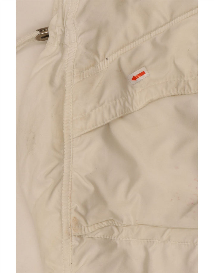 Gilet imbottito vintage da uomo vestibilità ampia UK 38 poliestere bianco medio