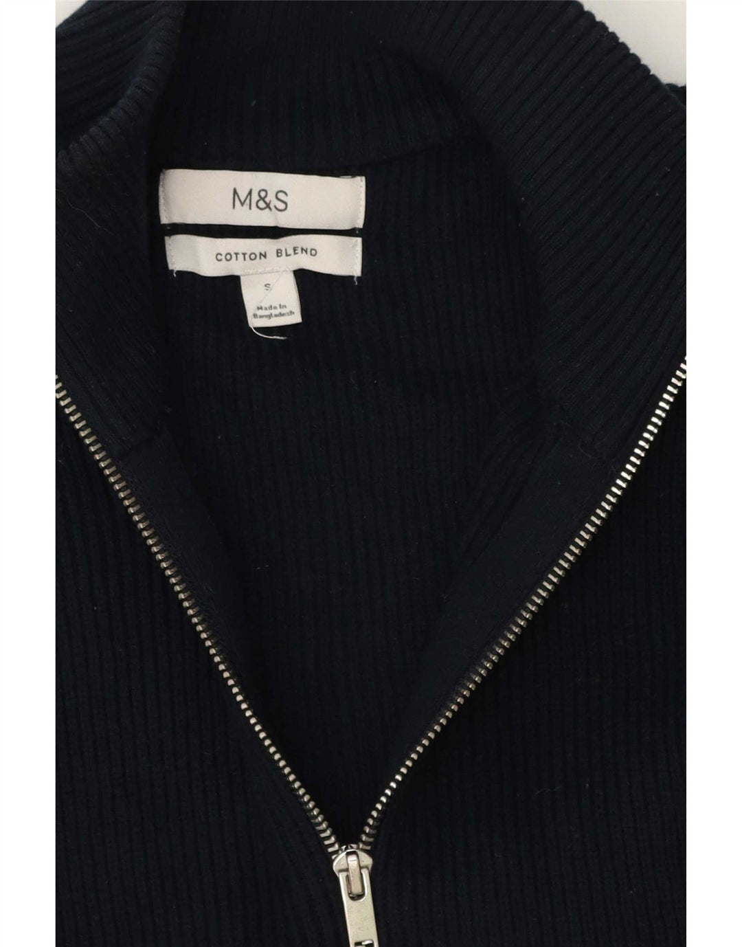 Maglione cardigan da uomo Marks & Spencer piccolo in cotone blu navy