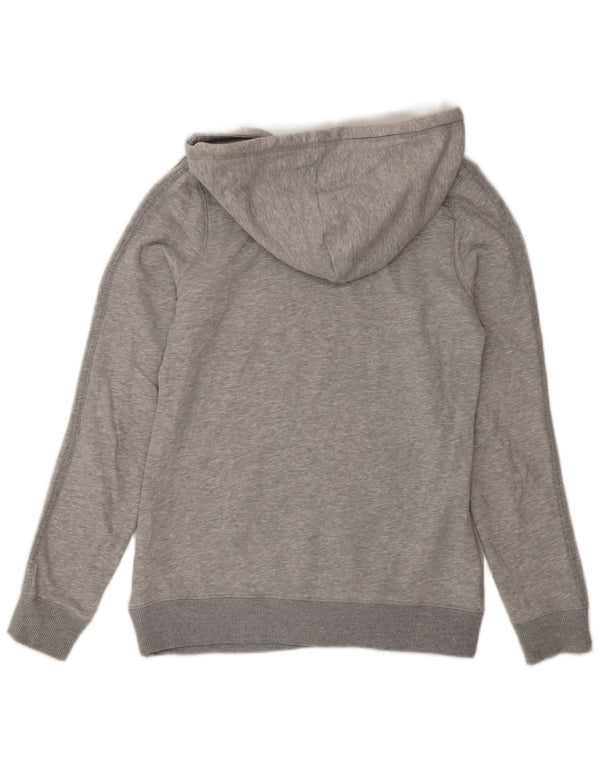 Felpa con cappuccio grafica da donna Adidas UK 12 cotone grigio medio