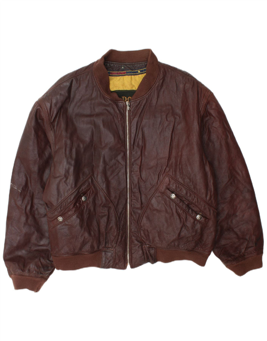 ANNO DOMINI Mens Leather Jacket IT 54 2XL Brown