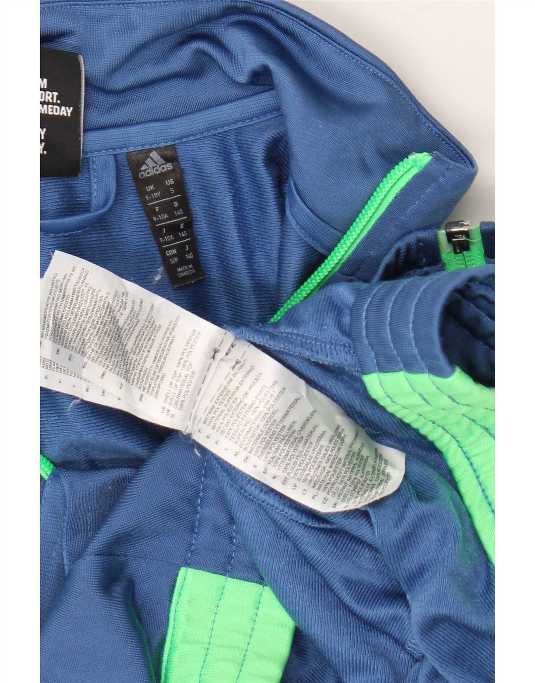 Giacca da ginnastica grafica da ragazzo Adidas 9-10 anni Blu Colourblock