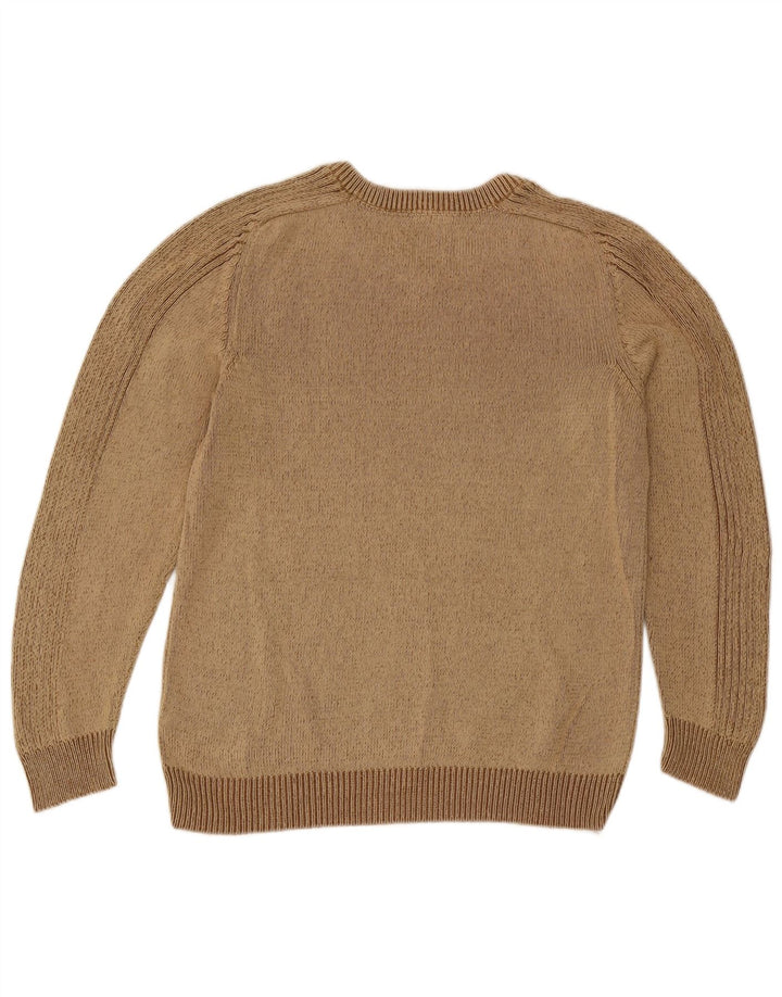 Maglione da uomo con scollo a V Wrangler in cotone marrone medio