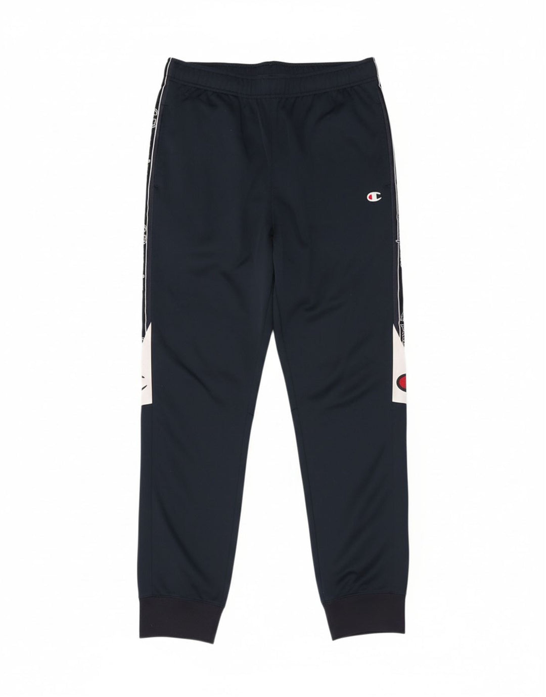 CHAMPION Mens Tracksuit Trousers Joggers Large Navy Blue Colourblock